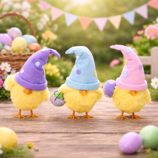 Cute Easter Egg Chick Figurine – Handmade Wool Felt Bunny Decor