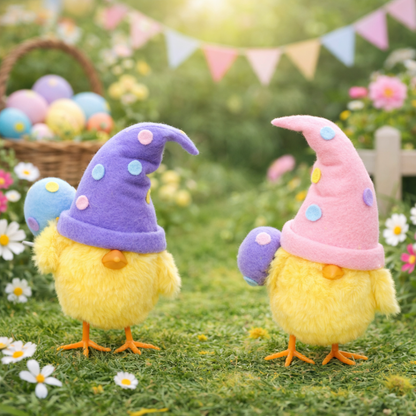 Cute Easter Egg Chick Figurine – Handmade Wool Felt Bunny Decor
