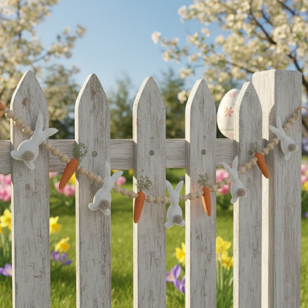 Handmade Easter Rabbit & Carrot Garland